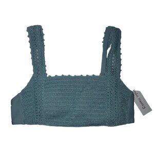 Hula Honey Womens M Bohemian Crochet Knit Lightly Padded Bikini Top New NEW